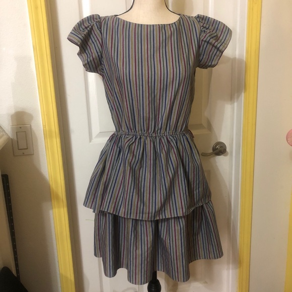 Vintage striped Joni Blair tiered dress - Picture 2 of 3